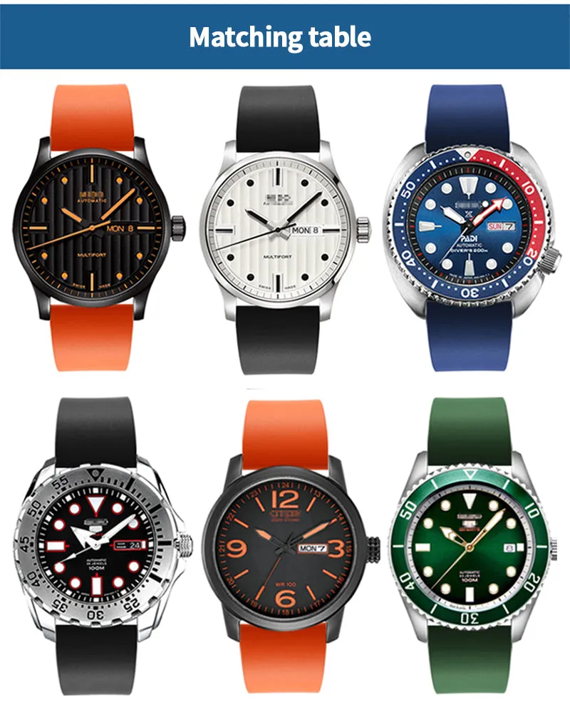 Genuine Fluorine Rubber Quick Release Watch Strap
