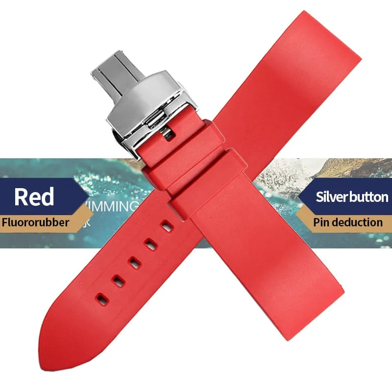 Genuine Fluorine Rubber Quick Release Watch Strap