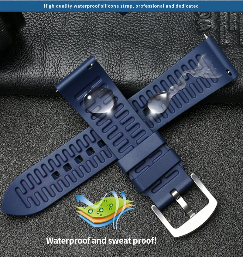 Genuine Fluorine Rubber Quick Release Watch Strap