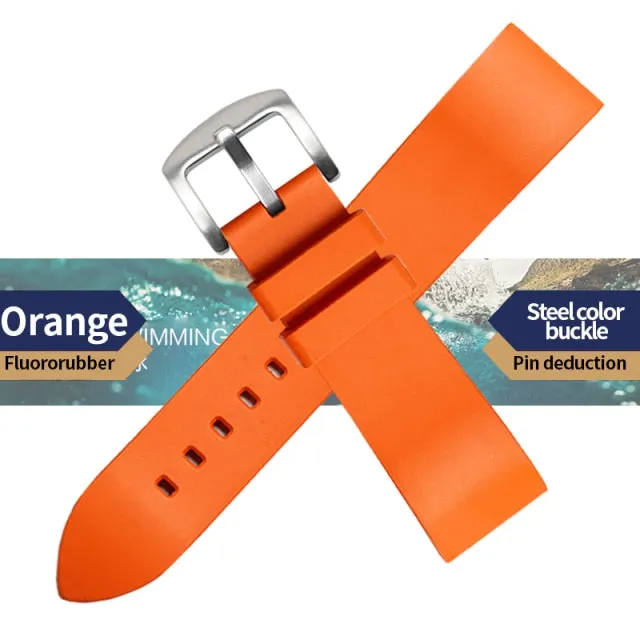 Genuine Fluorine Rubber Quick Release Watch Strap