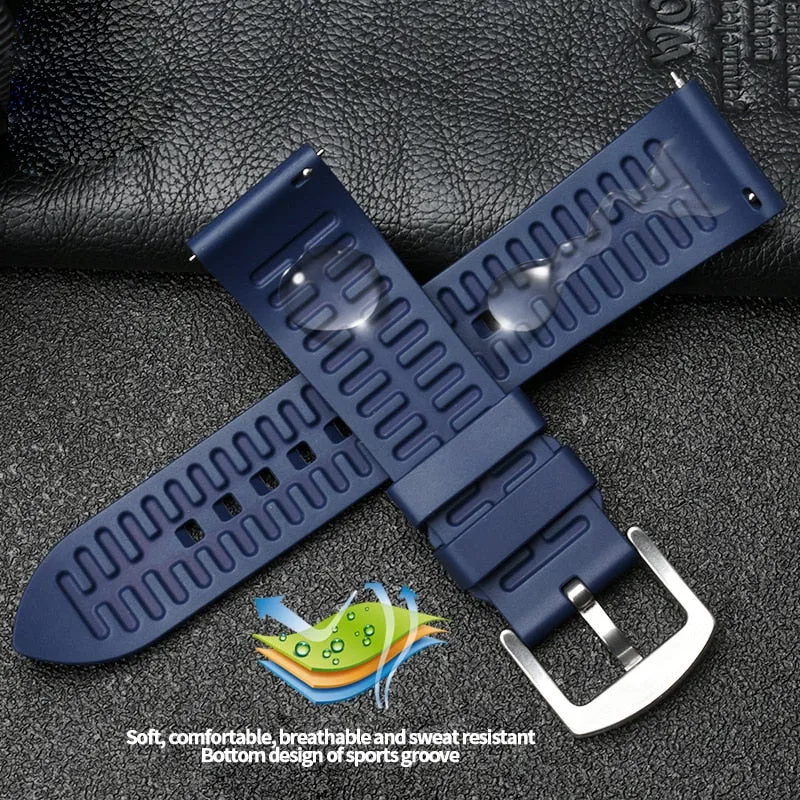 Genuine Fluorine Rubber Quick Release Watch Strap