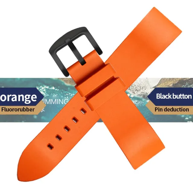 Genuine Fluorine Rubber Quick Release Watch Strap
