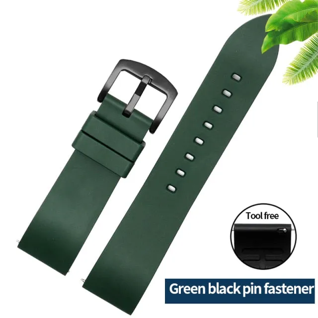 Genuine Fluorine Rubber Quick Release Watch Strap