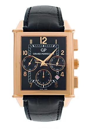Girard Perregaux Vintage 1945 18kt Rose Gold Black Leather Men's Watch 25840-0-52-6056