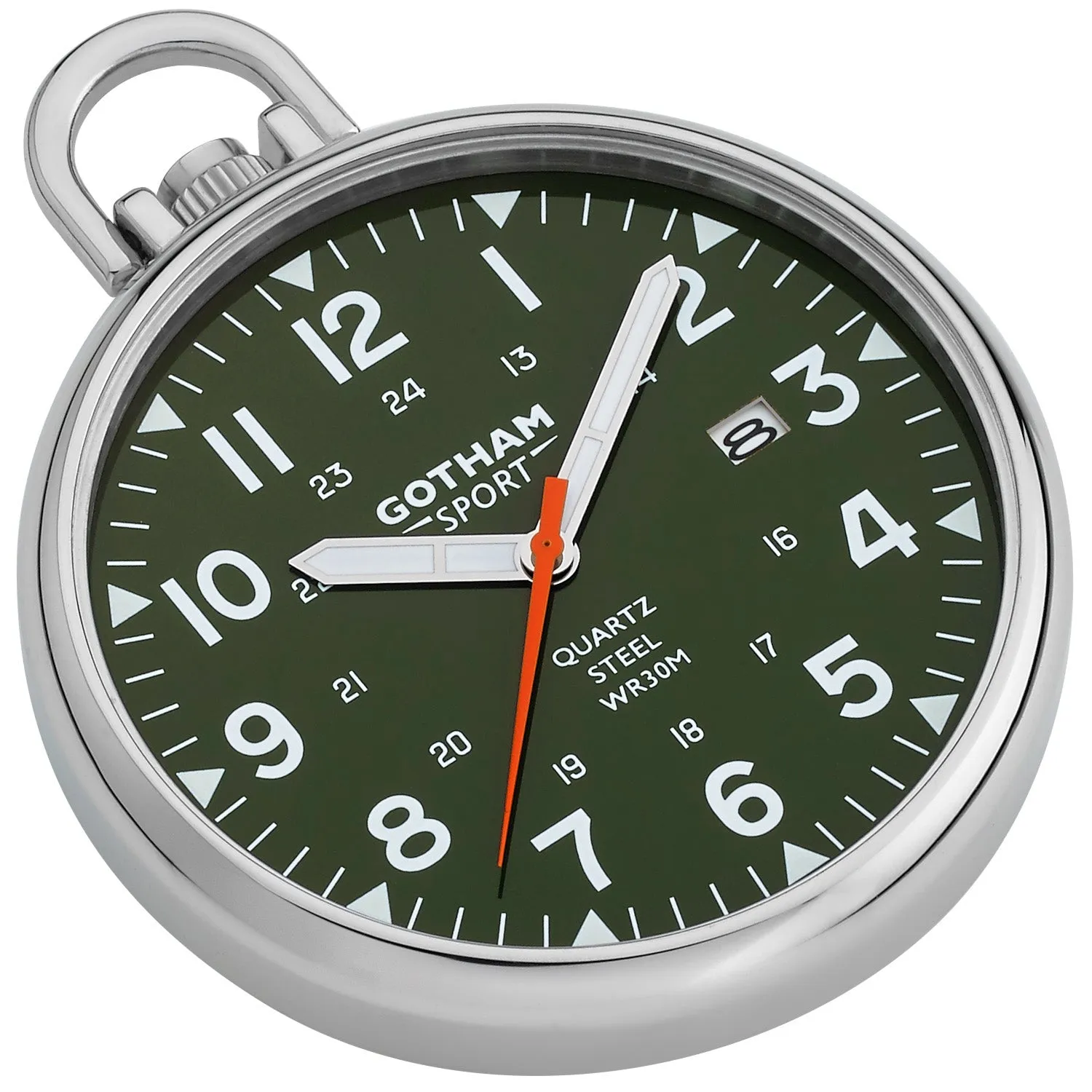 Gotham Men's Sport Series Stainless Steel Analog Quartz Date Pocket Watch # GWC14109SG