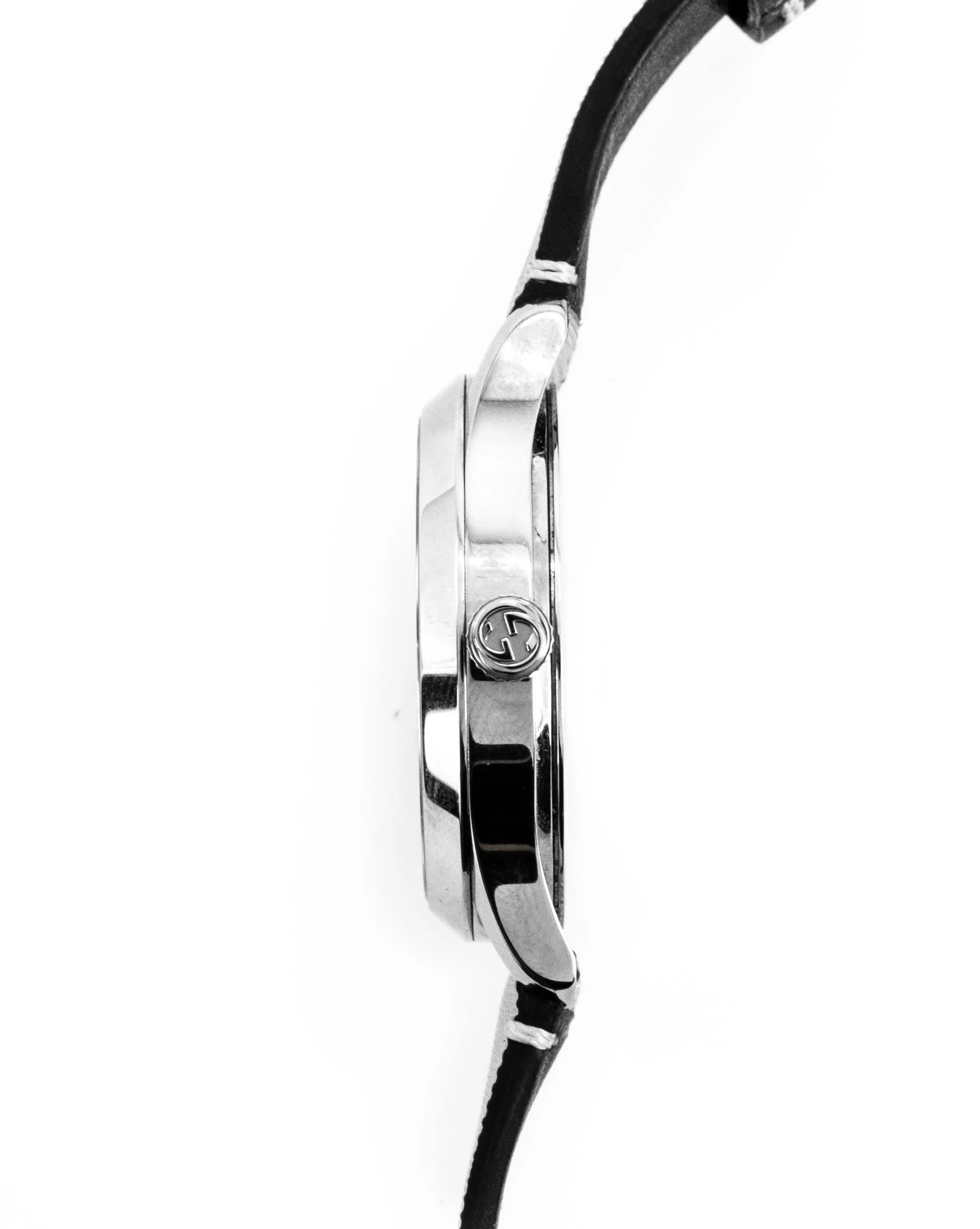 Gucci G-Timeless YA1264058 GG Grey Dial Leather Strap 38mm Unisex Watch