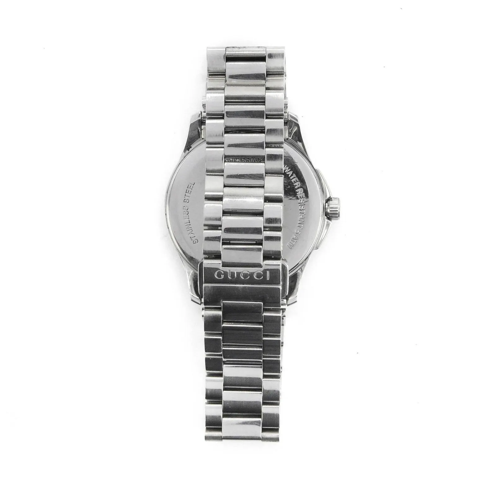 Gucci G- Timeless YA126456 Black Dial Stainless Steel Bracelet 38mm Watch