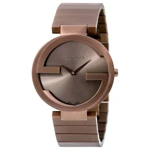 Gucci Interlocking-G Brown Stainless Steel Brown Dial Quartz Unisex Watch - GUCCI YA 133317