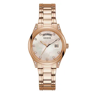 Guess Women's Watch Rose Gold Tone Case Quartz