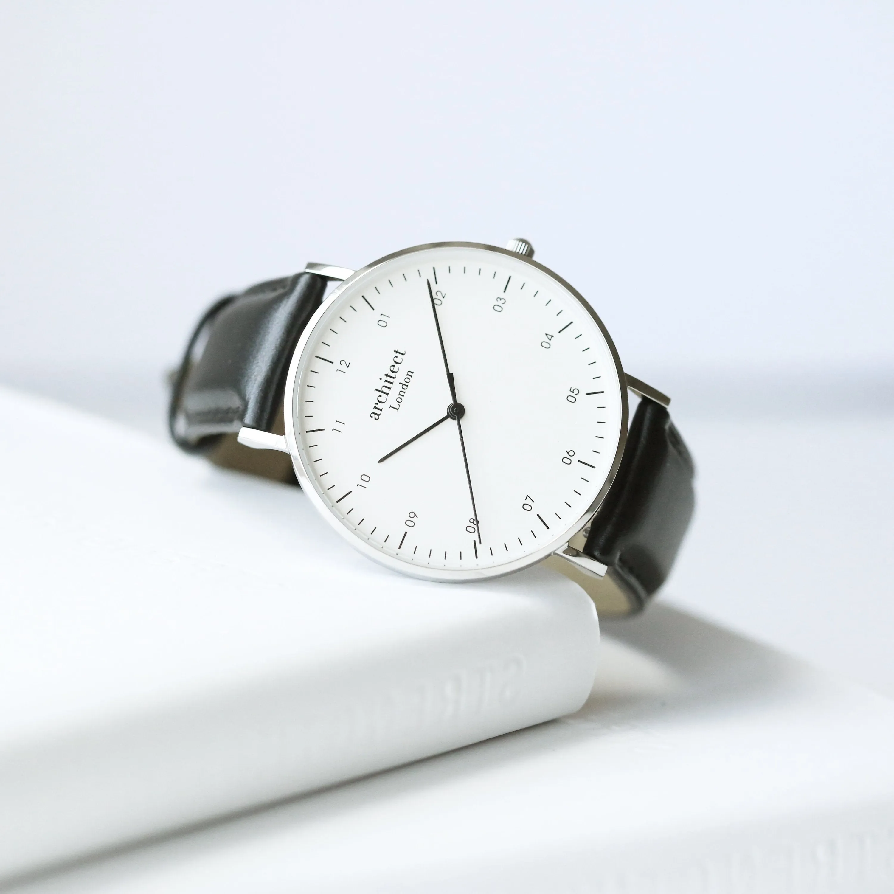 Handwriting Engraving - Men's Architect Zephyr   Jet Black Strap