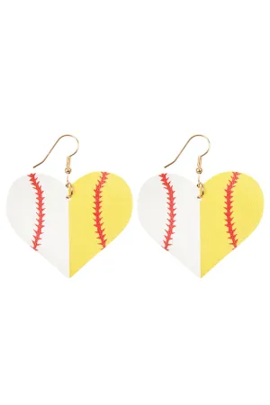 HEART SPORTS ACCENT LEATHER EARRINGS