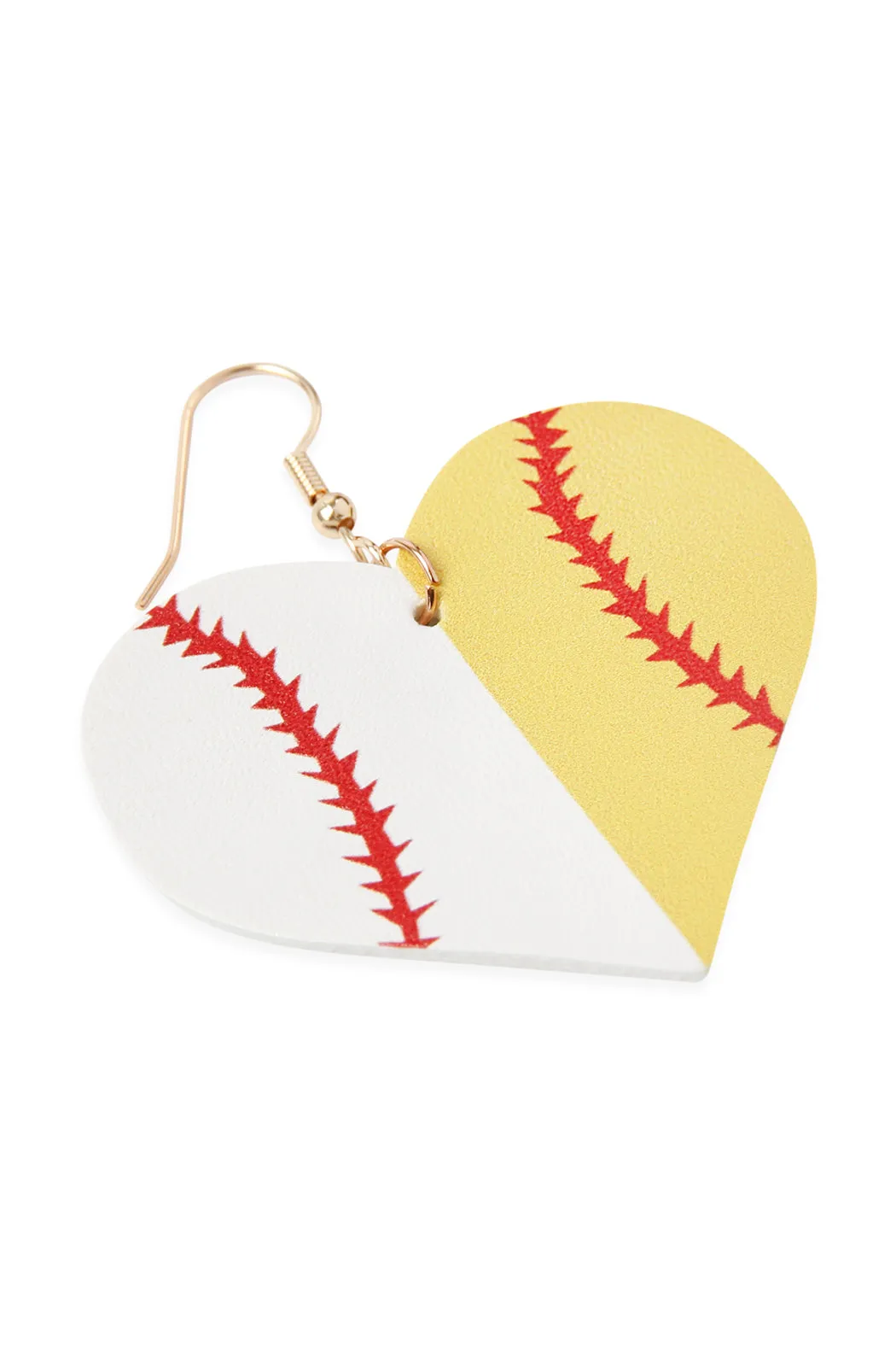 HEART SPORTS ACCENT LEATHER EARRINGS
