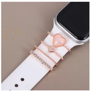 Heart Stackable Watchband Charms, Watch Bars, Watch Band Accessories, Apple Watch Bars, Unique Gift, Gift for Mom, Watch Jewelry
