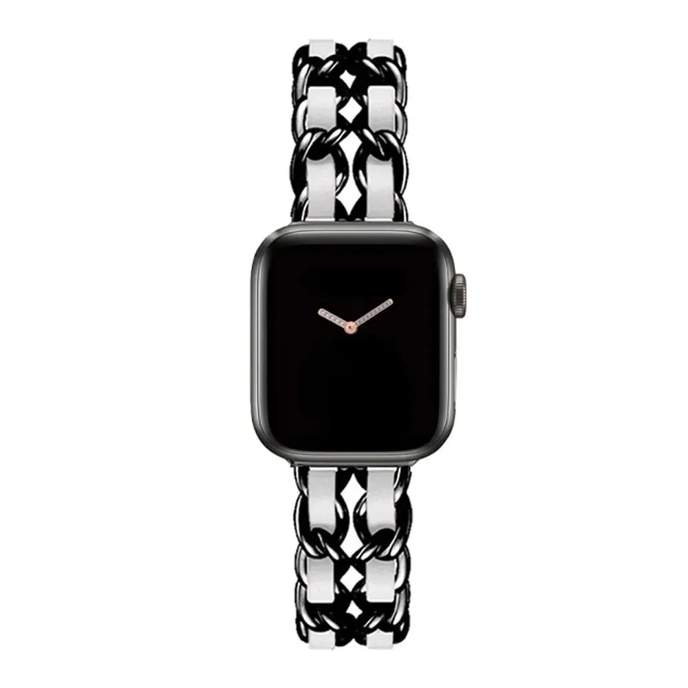 High-Quality Metal Leather Strap for Apple Watch Band