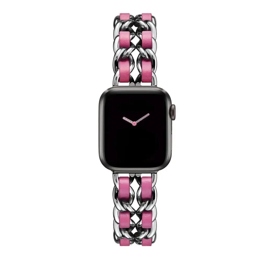 High-Quality Metal Leather Strap for Apple Watch Band