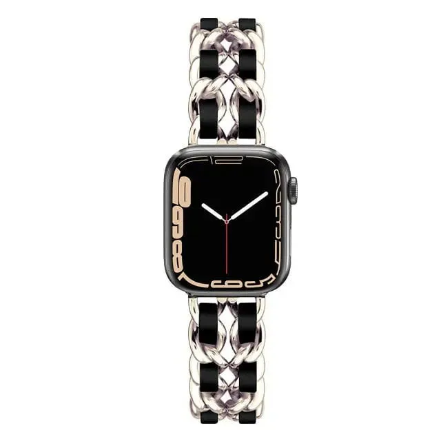 High-Quality Metal Leather Strap for Apple Watch Band