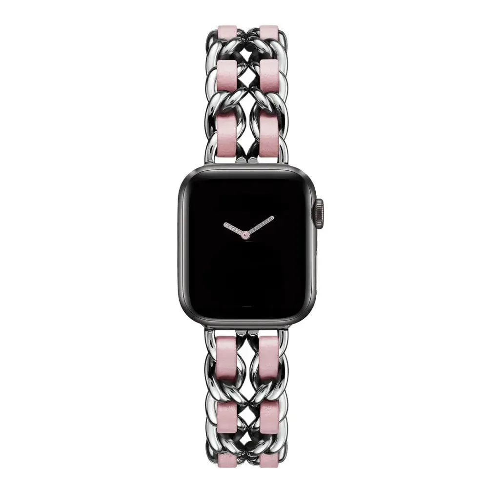 High-Quality Metal Leather Strap for Apple Watch Band