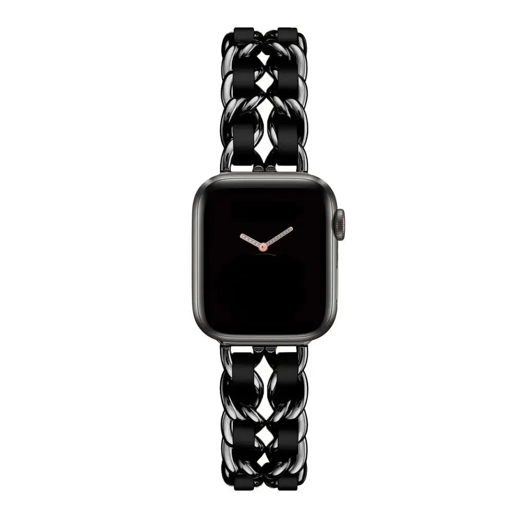High-Quality Metal Leather Strap for Apple Watch Band
