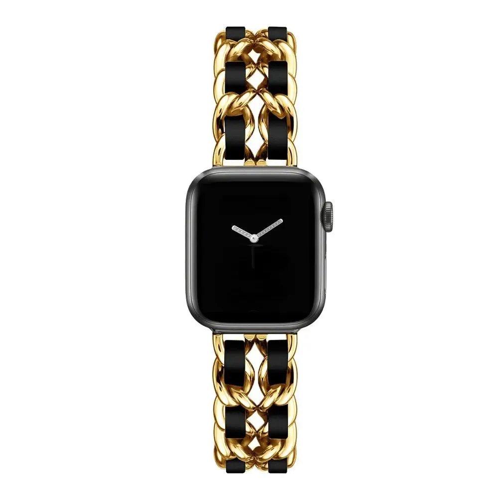 High-Quality Metal Leather Strap for Apple Watch Band