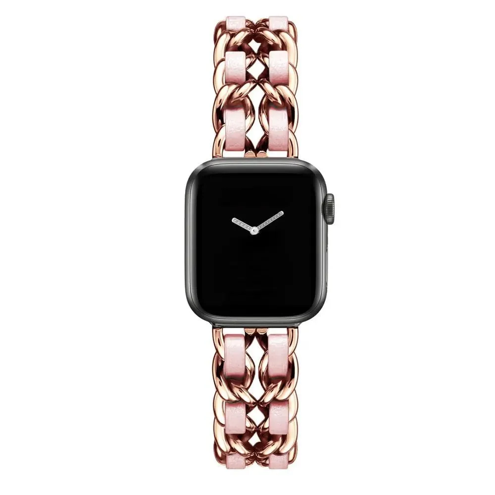 High-Quality Metal Leather Strap for Apple Watch Band