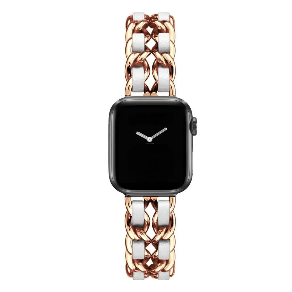 High-Quality Metal Leather Strap for Apple Watch Band