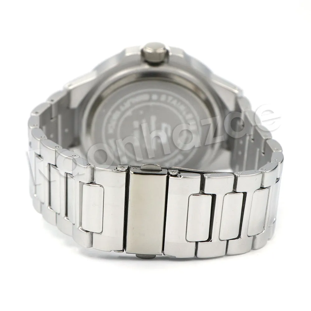HIP HOP RAONHAZAE 2 CHAINZ 14K SILVER PLATED LAB DIAMOND WATCH