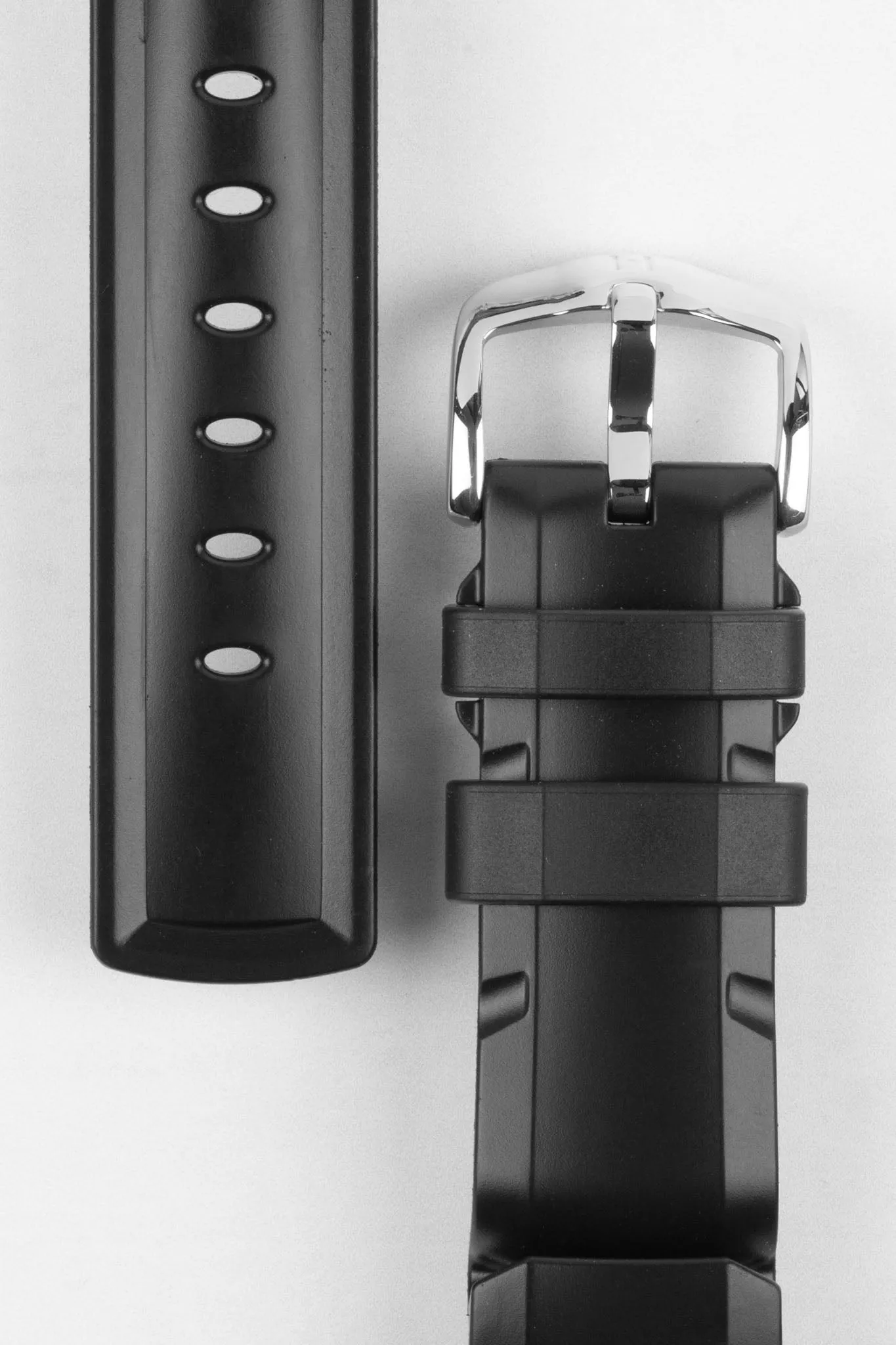 Hirsch EXTREME Natural Rubber Watch Strap in BLACK