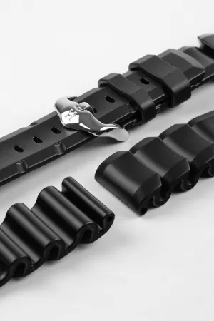 Hirsch EXTREME Natural Rubber Watch Strap in BLACK