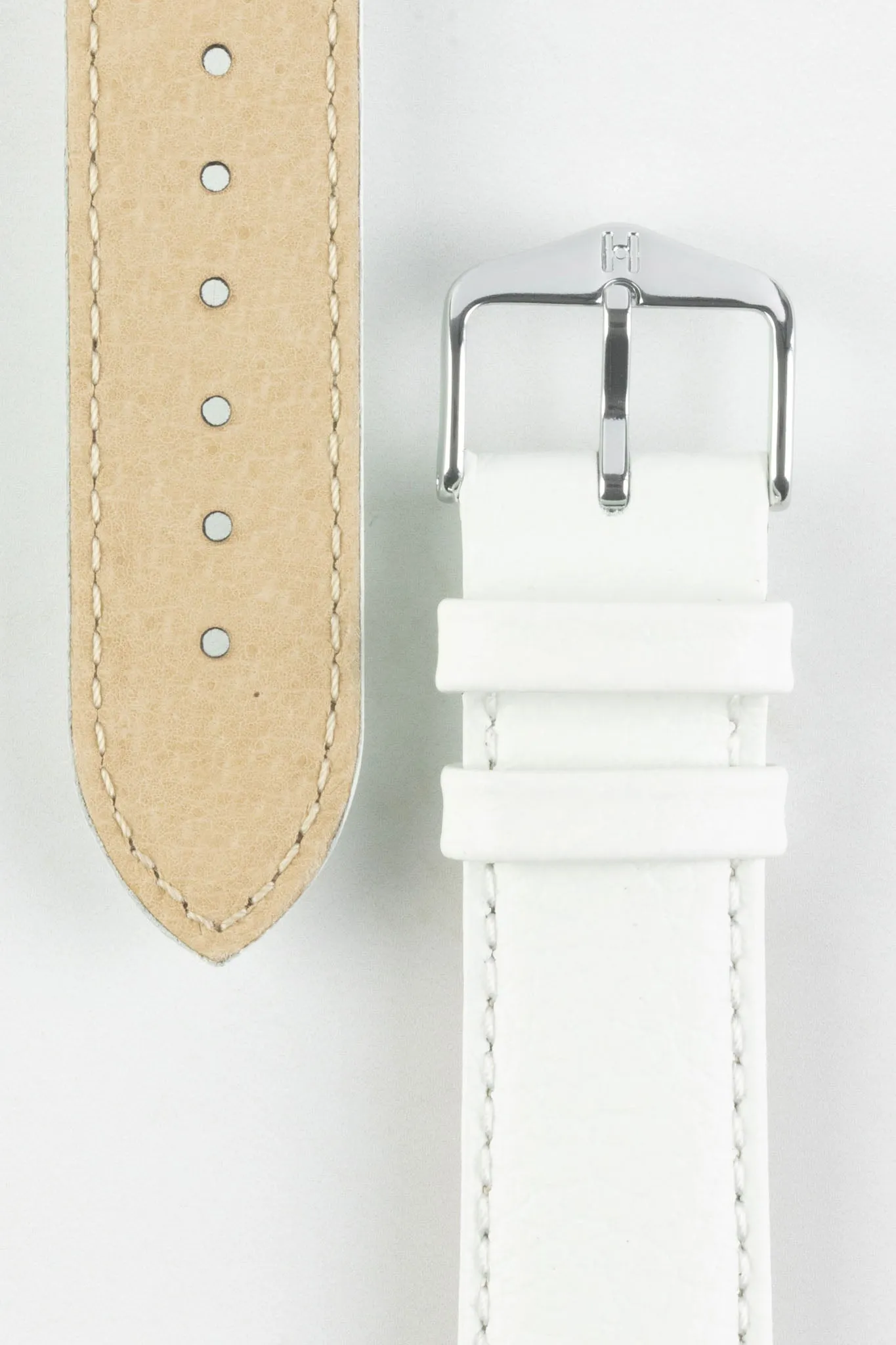 Hirsch KANSAS Buffalo Embossed Calf Leather in WHITE