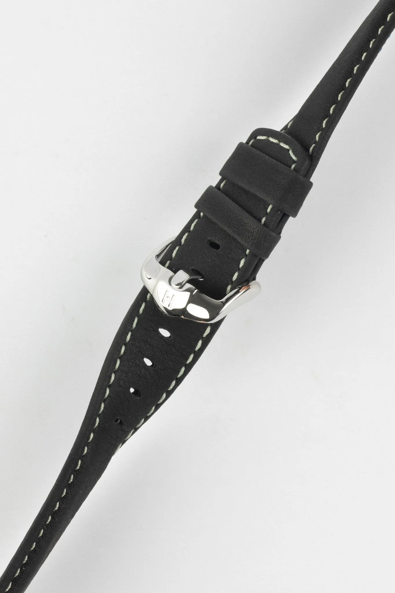 Hirsch MARINER Waterproof Leather Watch Strap in BLACK