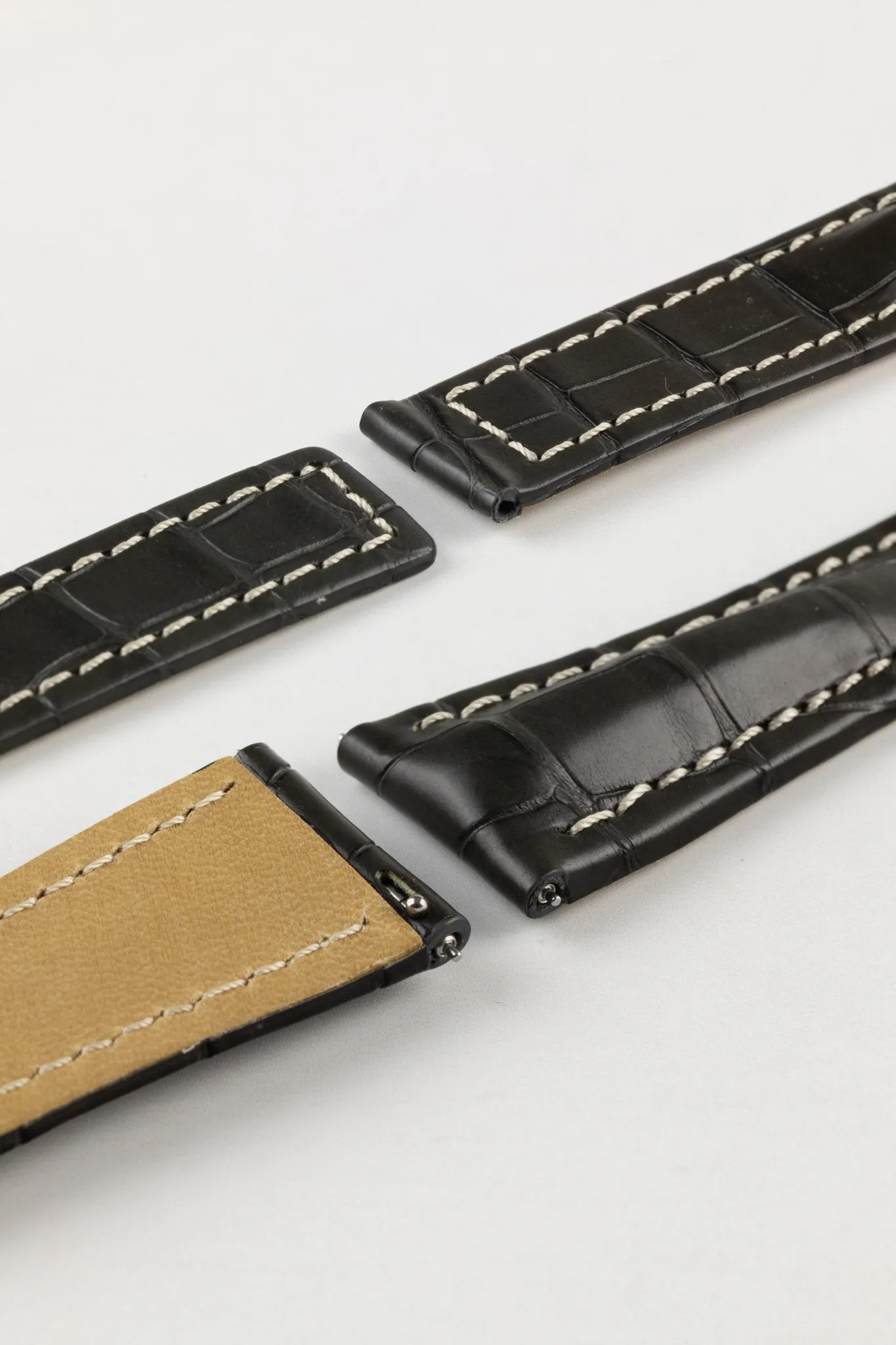 Hirsch NAVIGATOR Alligator Deployment Watch Strap in GREY
