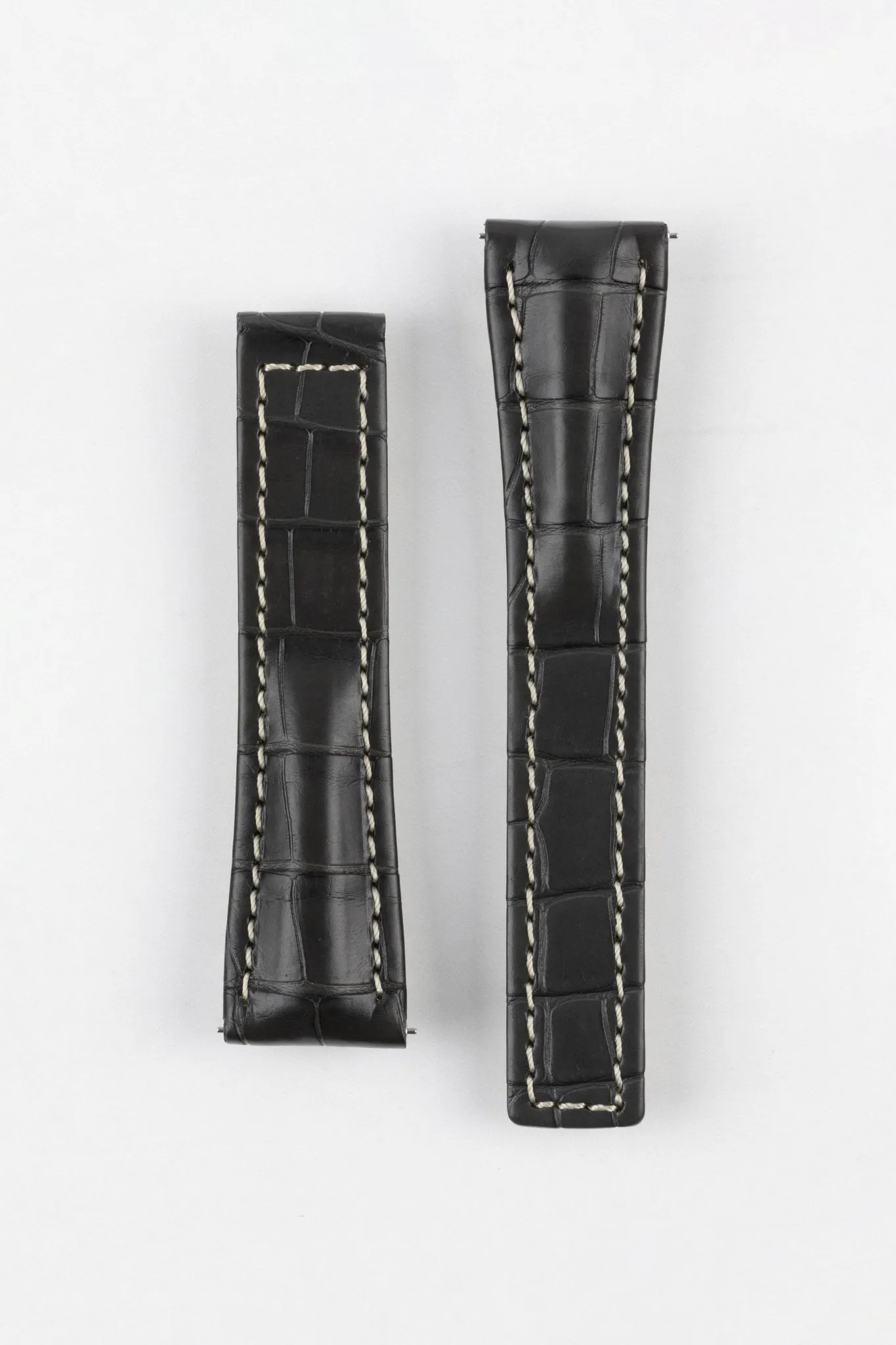 Hirsch NAVIGATOR Alligator Deployment Watch Strap in GREY