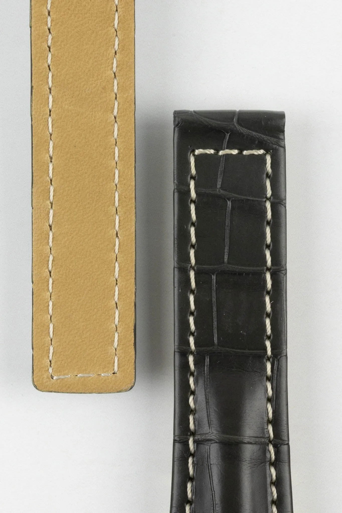 Hirsch NAVIGATOR Alligator Deployment Watch Strap in GREY