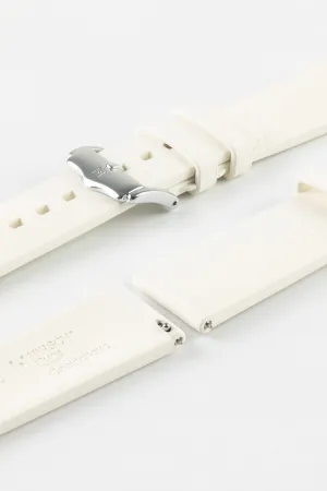 Hirsch PURE Natural Rubber Watch Strap in WHITE