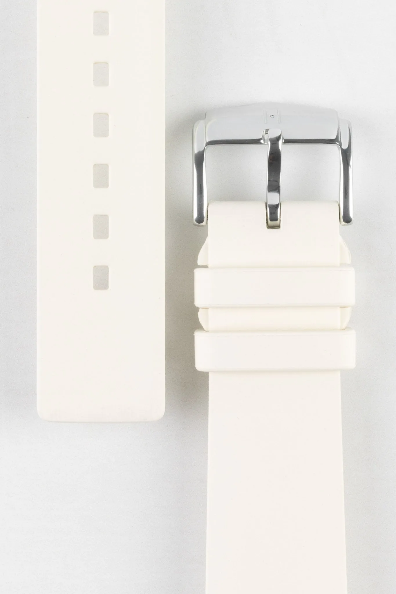 Hirsch PURE Natural Rubber Watch Strap in WHITE