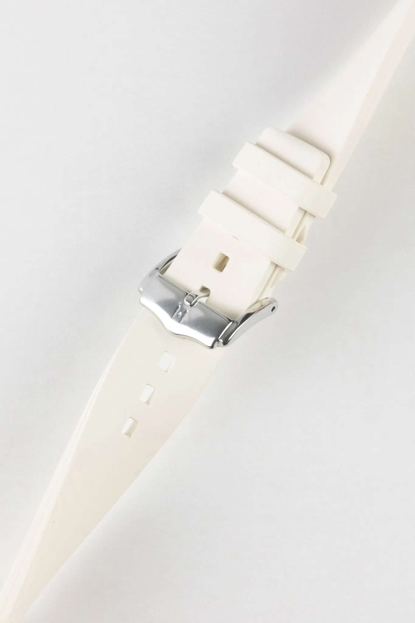 Hirsch PURE Natural Rubber Watch Strap in WHITE