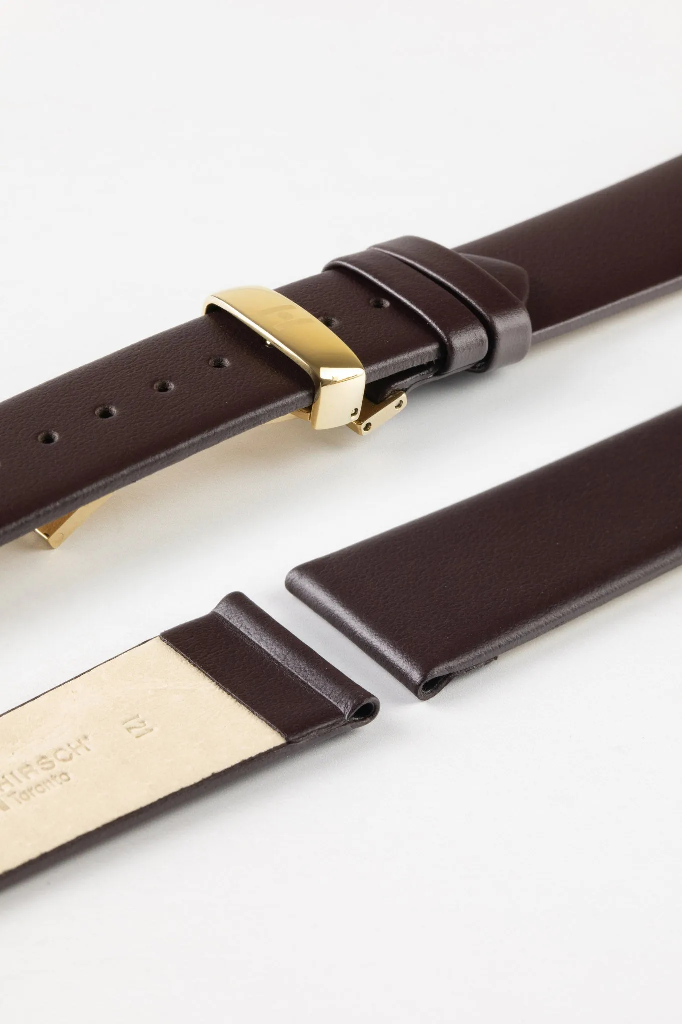 Hirsch TORONTO NQR Brown Watch strap - Calfskin Leather