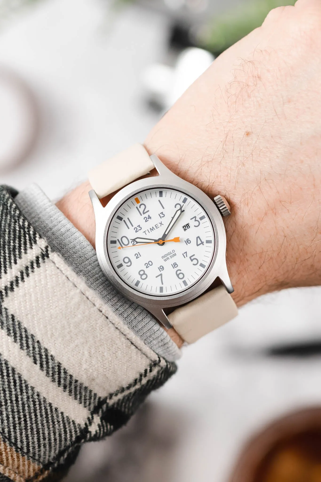 Hirsch TORONTO Quick-Release Fine-Grained Leather Watch Strap in BEIGE
