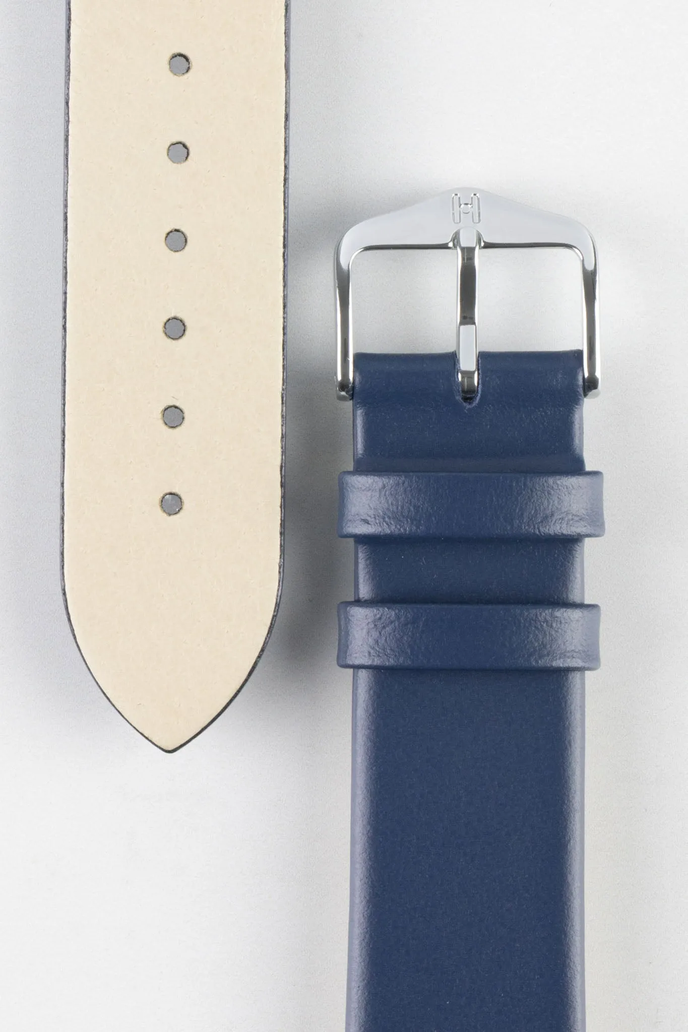 Hirsch TORONTO Quick-Release Fine-Grained Leather Watch Strap in BLUE