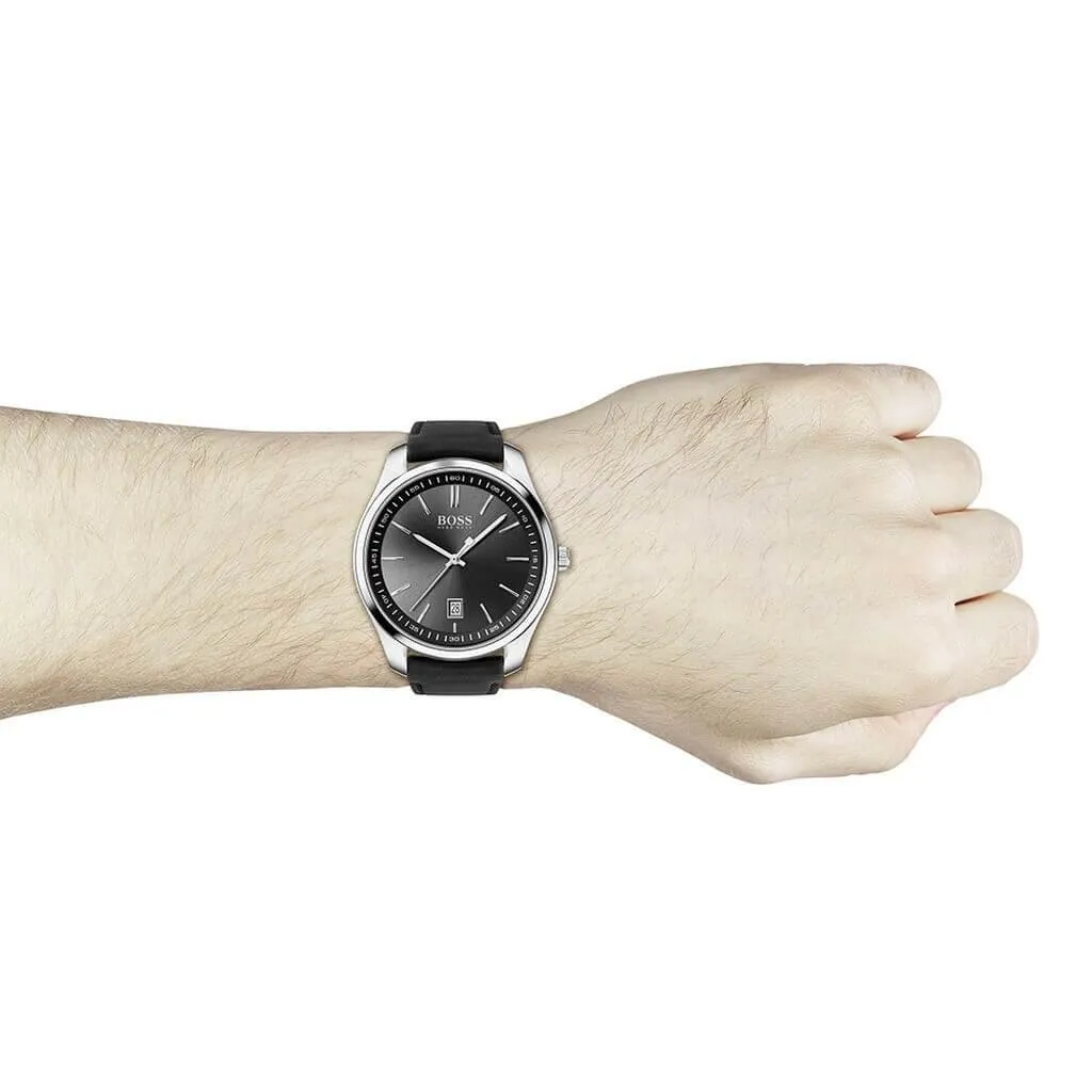 Hugo Boss 1513729 Circuit Black Leather Quartz Men's Watch