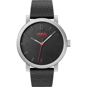Hugo Boss 1530115 Rase Black Dial Black Leather Quartz Men's Watch