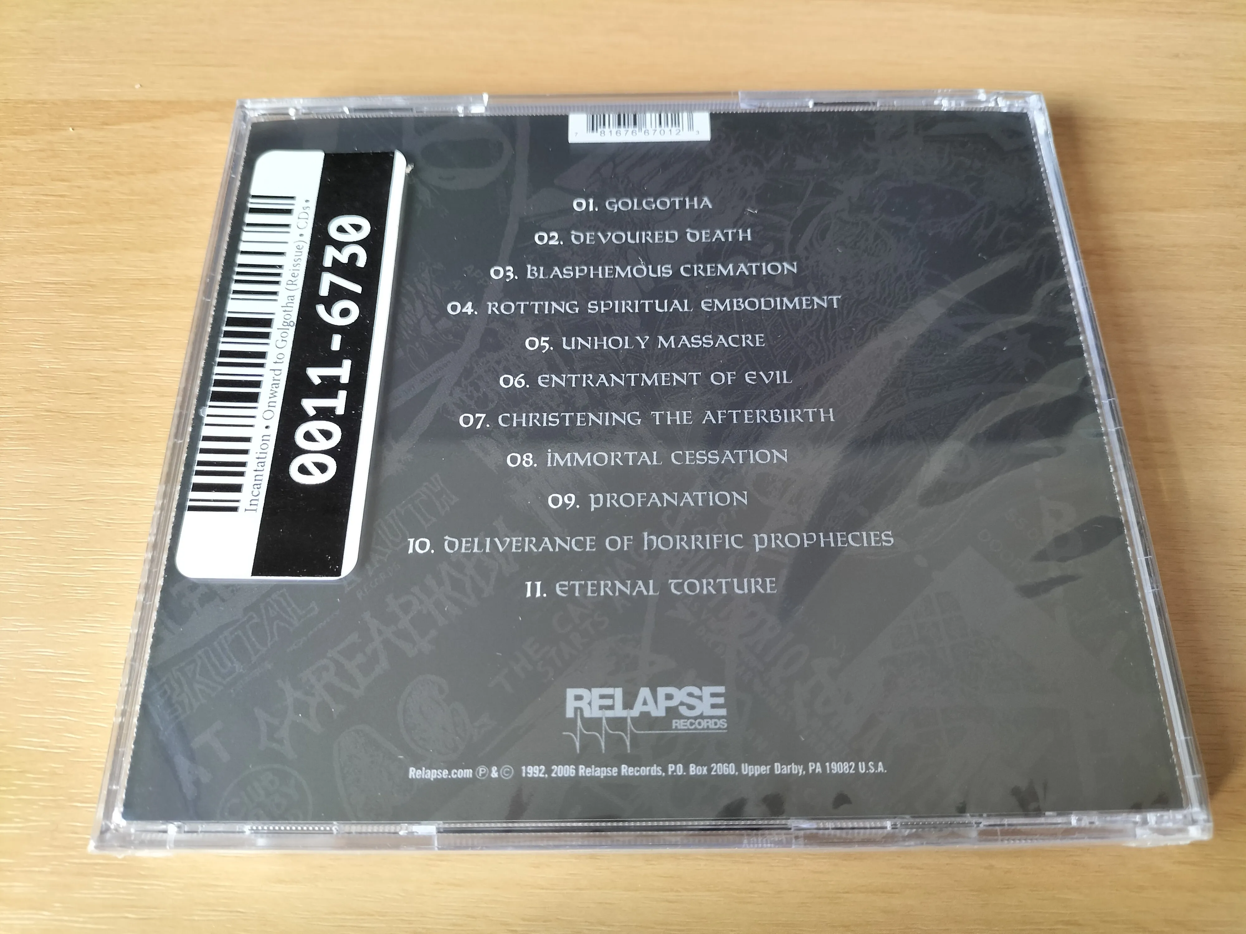 INCANTATION - 1992 - Onward to Golgotha CD (Reissue)