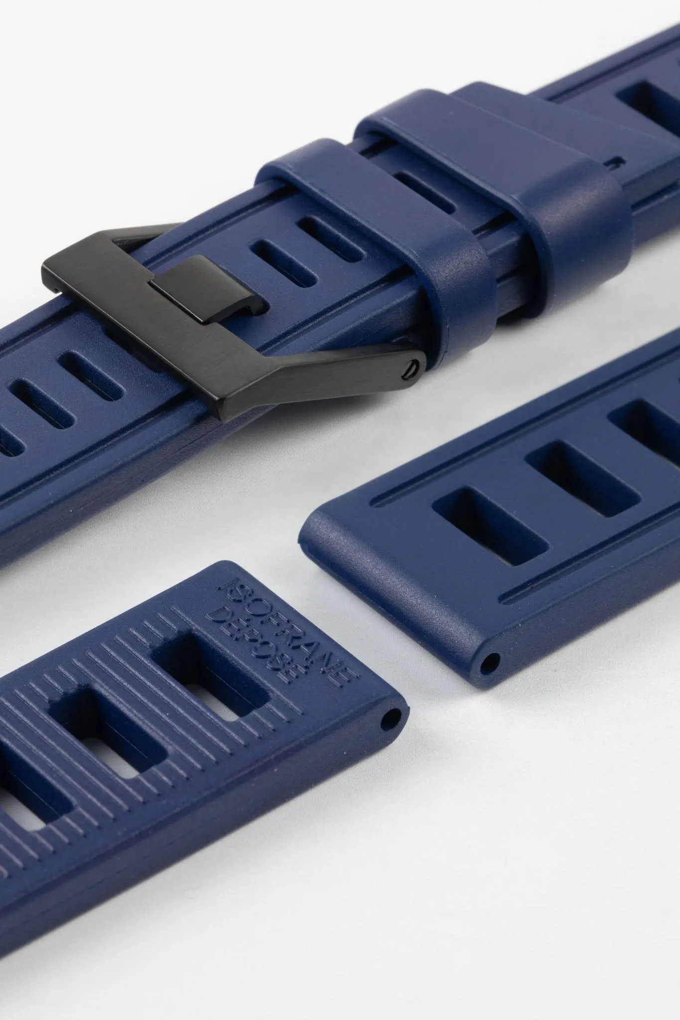 ISOfrane Rubber Dive Watch Strap in TRUE BLUE