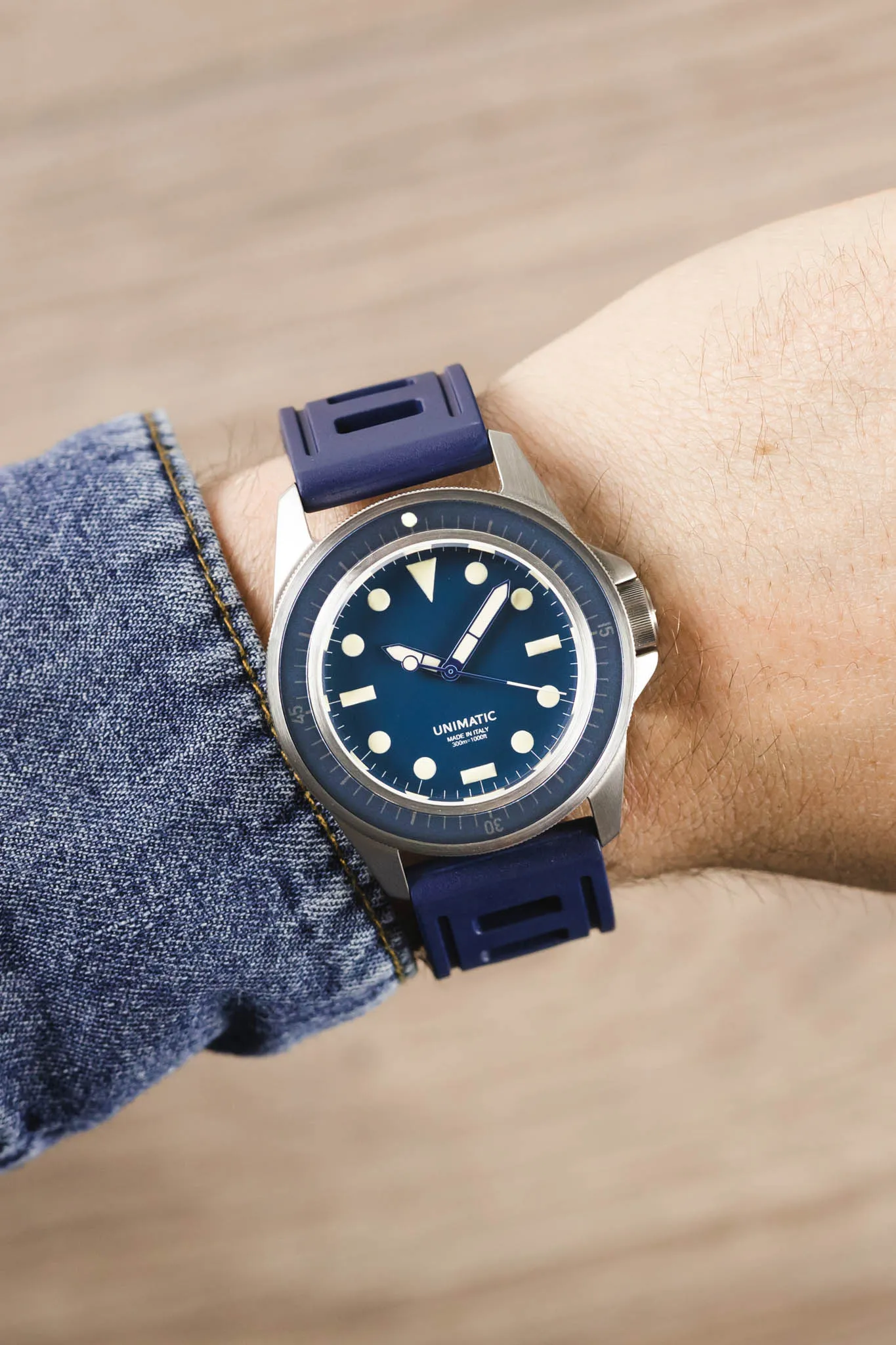 ISOfrane Rubber Dive Watch Strap in TRUE BLUE