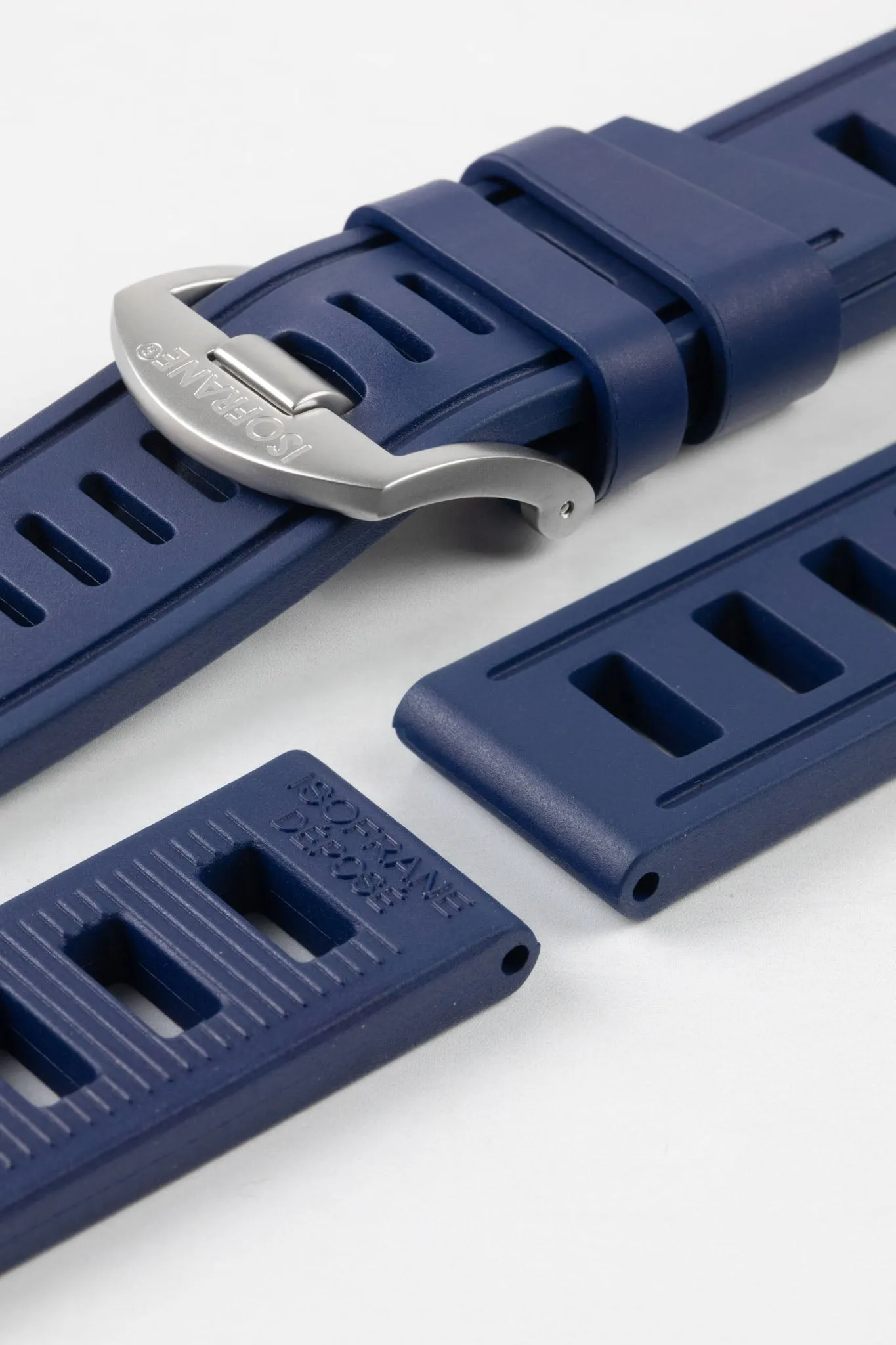 ISOfrane Rubber Dive Watch Strap in TRUE BLUE