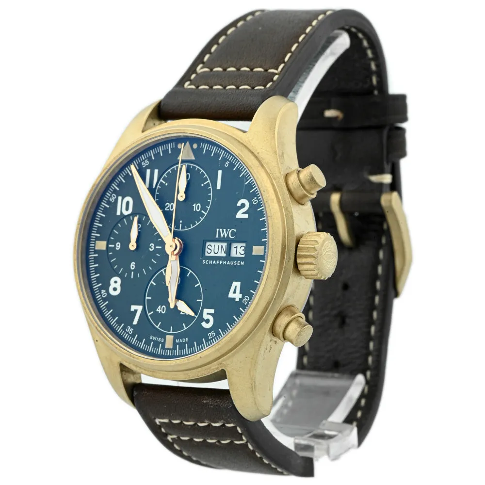 IWC Men's PILOT’S WATCH CHRONOGRAPH SPITFIRE Bronze Case 41mm Green Arabic Dial Watch Reference #: IW387902