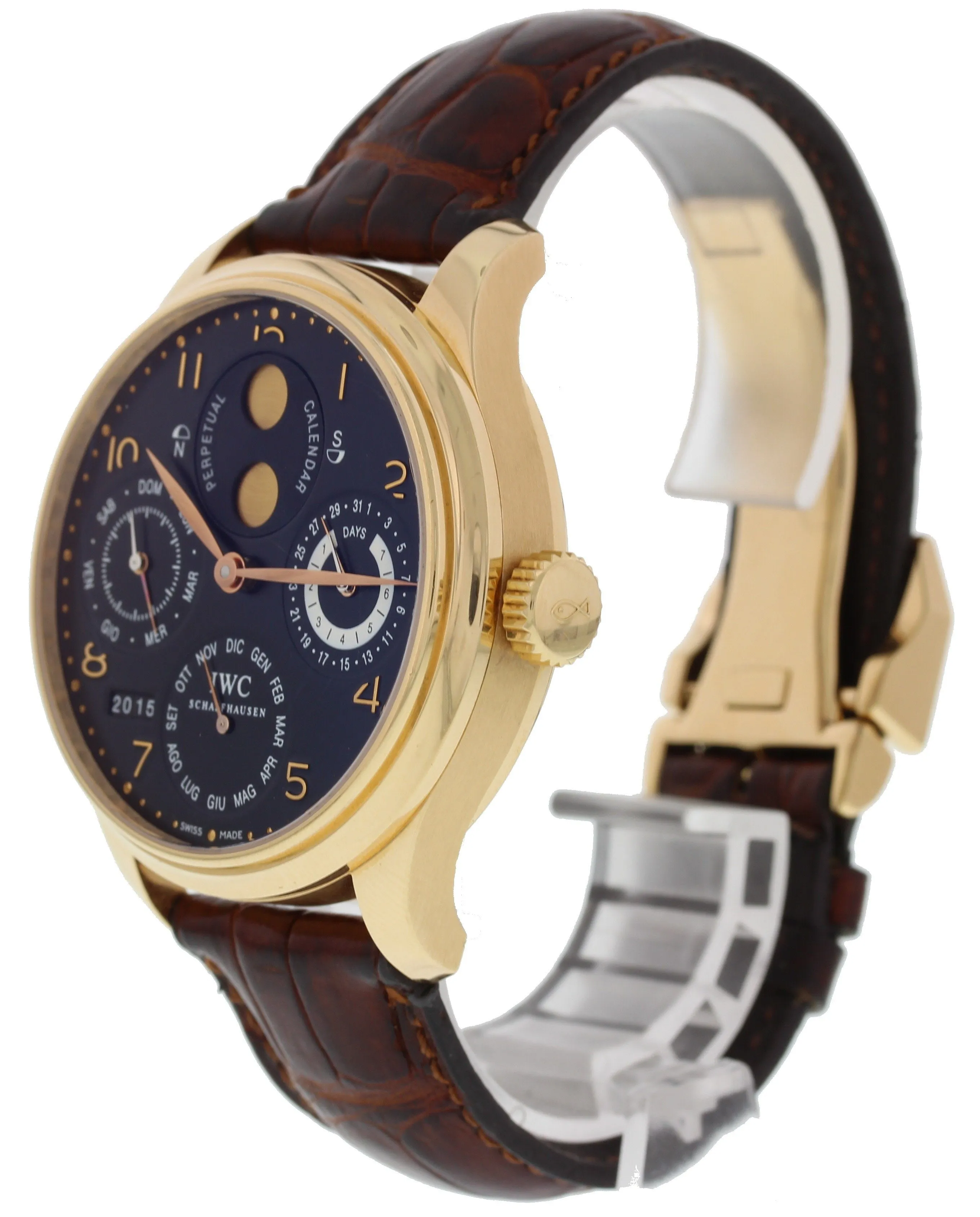 IWC Portuguese IW503202 18k Rose Gold 7 Day Perpetual Calendar