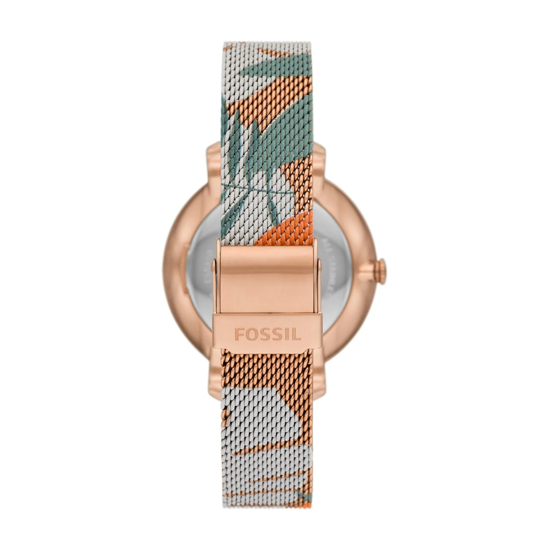 Jacqueline Three-Hand Date Rose Gold-Tone Stainless Steel Mesh Watch