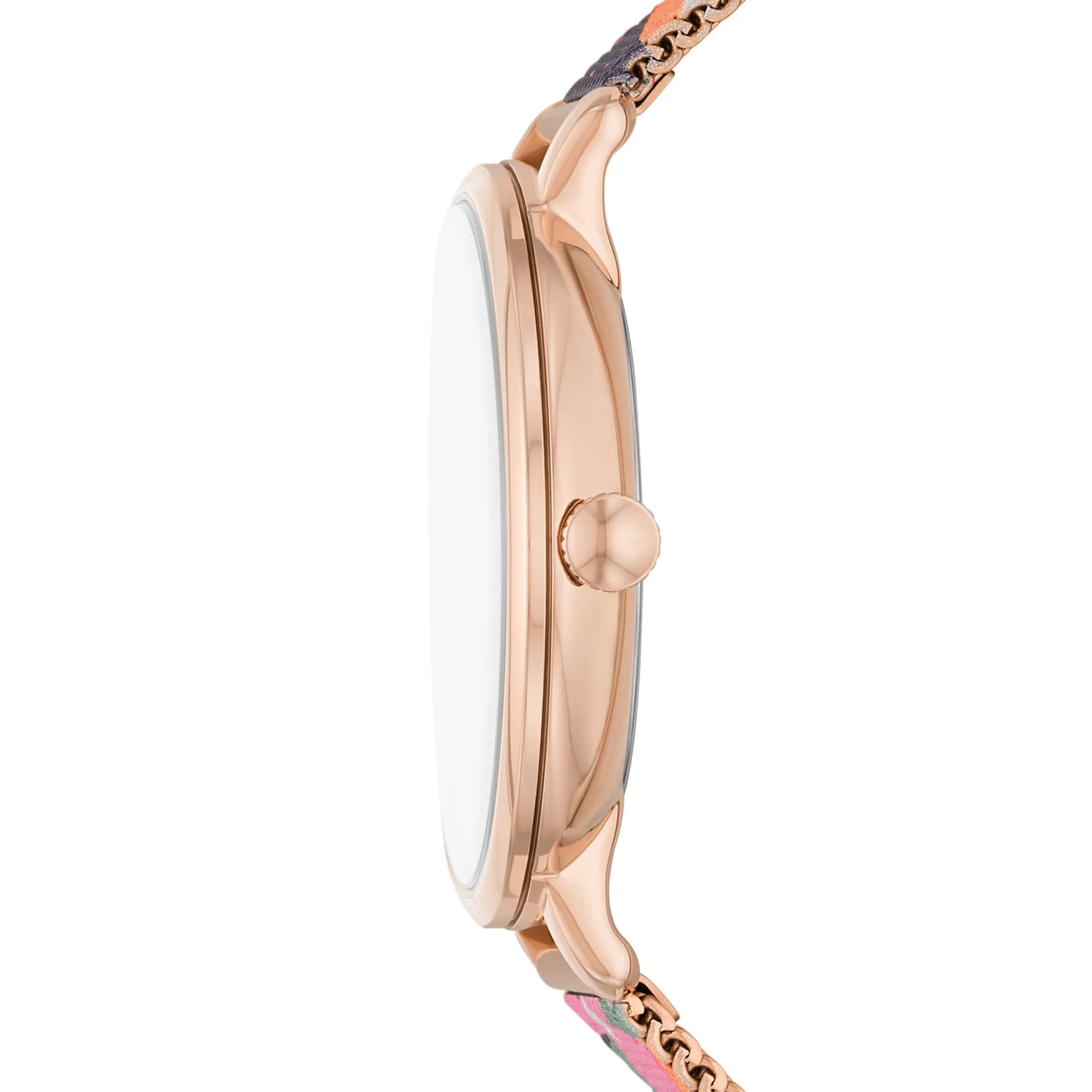 Jacqueline Three-Hand Date Rose Gold-Tone Stainless Steel Mesh Watch
