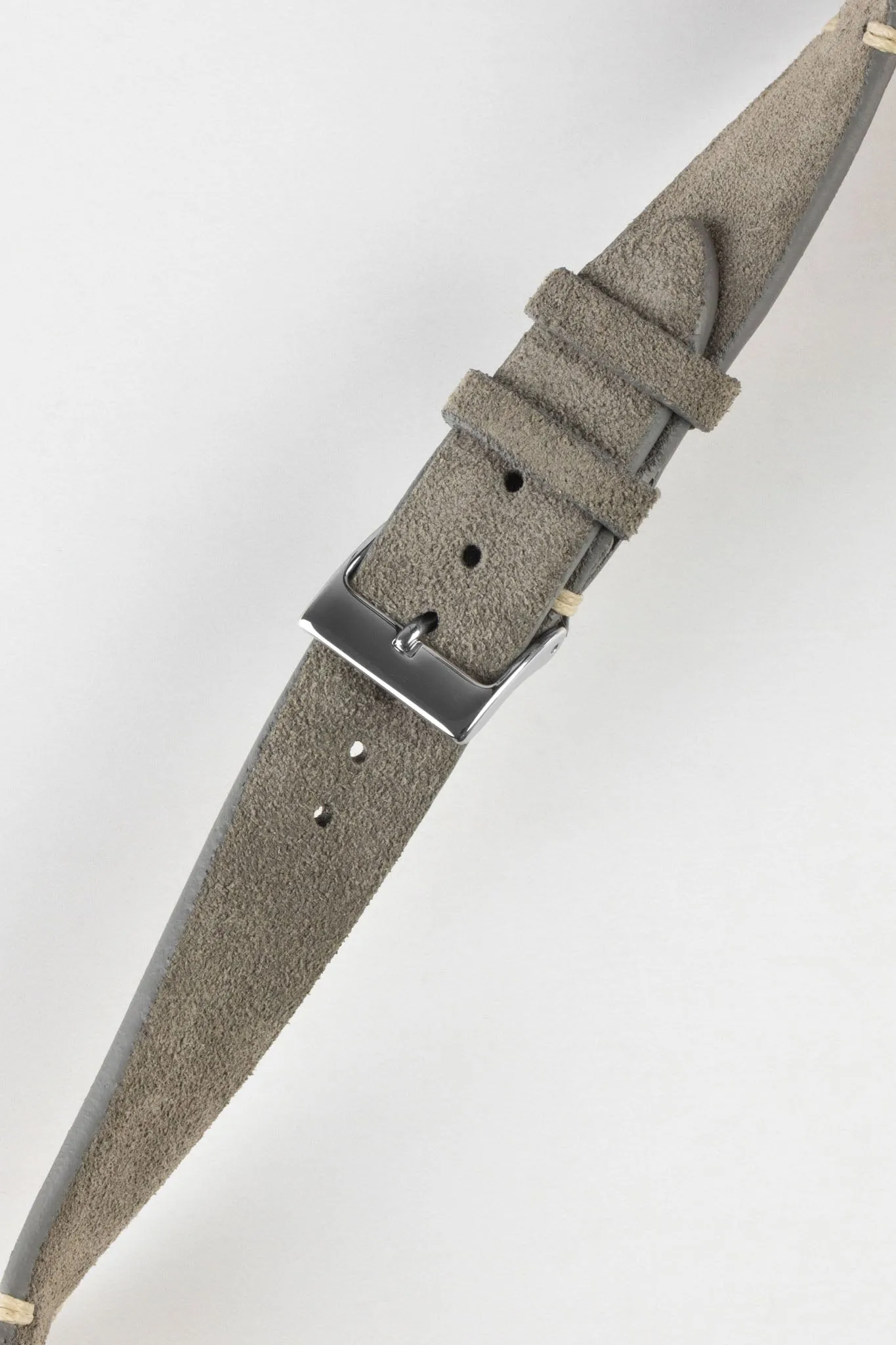 JPM Italian Vintage Suede Leather Watch Strap in STONE GREY